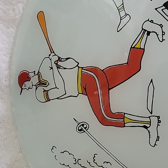 Vintage Sports Themed 15" Glass Ceiling Light Shade. Great Condition - Picture 4 of 16